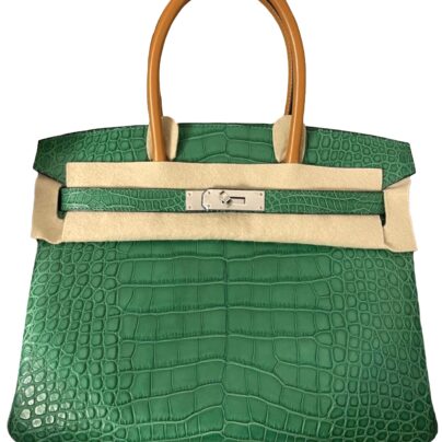 Hermes Birkin 30 Cactus Green Matte Alligator and Natural Palladium Hardware