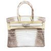 Hermes Birkin 30 Himalaya Matte Niloticus Crocodile Diamond Hardware 18k White Gold