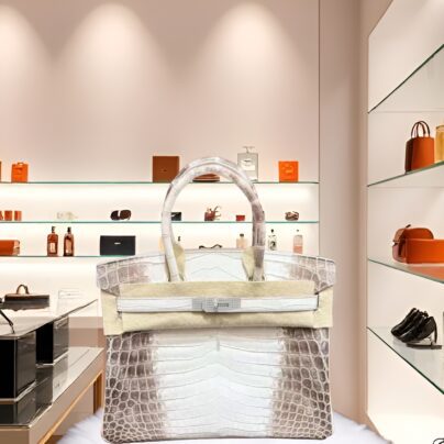 Hermes Birkin 30 Himalaya Matte Niloticus Crocodile Diamond Hardware