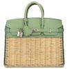 Hermes Birkin Picnic 25 Vert Criquet Osier Wicker Palladium hardware