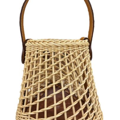 Hermes Butler Wicker Sabot Picnic Bag Naturel Fauve