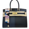 Hermes Casaque Birkin 30 Indigo Blue Black Epsom Gold Hardware