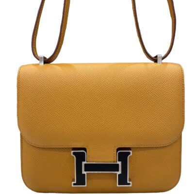 Hermes Constance 18 Sesame Epsom Leather Black Buckle PHW