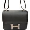 Hermes Constance 24 Black Veau Madame and Ombre Lizard buckle Palladium Hardware