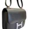 Hermes Constance 24 Black Veau Madame and Ombre Lizard buckle Palladium Hardware Side