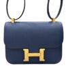 Hermes Constance 24 Navy Blue Epsom Gold Hardware