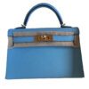 Hermes Kelly 20 Mini II Sellier Bleu Celeste Epsom Gold Hardware