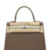 Hermes Kelly 25 Étoupe Touch Beton Crocodile Palladium Hardware