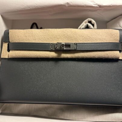 Hermes Kelly Elan Misty Grey Madame Leather PHW