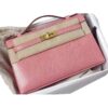 Hermes Kelly Pochette Lizard Bubblegum Pink GHW