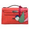 Hermes Kelly Pochette Rose Texas Ostrich Leather Palladium Hardware