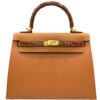 Hermes Kelly Sellier 25 Touch Crocodile Madame Chai Miel Gold Hardware