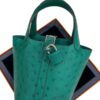 Hermes Micro Picotin 14 Lock Bag in Vert Vertigo Ostrich PHW