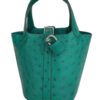 Hermes Micro Picotin 14 Lock Bag in Vert Vertigo Ostrich Palladium Hardware