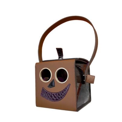 Hermes Minaudiere Petit H Robot Bag Chèvre Niloticus Crocodile Multicolour Gold Hardware