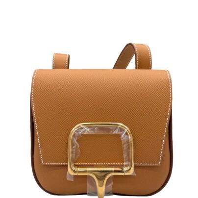 Hermes Mini Della Cavalleria Gold Brown Epsom Gold Hardware