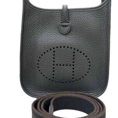 Hermes Mini Evelyne TPM Black Clemence Leather Gold Hardware