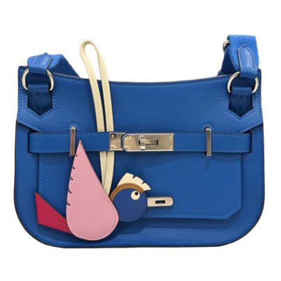 Hermes Mini Jypsiere Bleu de France Evercolor Palladium hardware