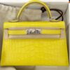 Hermes Mini Kelly 20 Lime Matte Crocodile Leather PHW