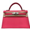 Hermes Mini Kelly II Sellier Rose Azalee Epsom Leather Palladium hardware