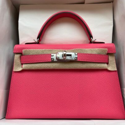 Hermes Mini Kelly II Sellier Rose Azalee Epsom PHW