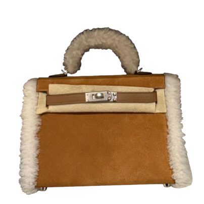 Hermes Teddy Plush Kelly 20 Alezan Swift Palladium Hardware