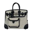 2025 Hermes Cargo Birkin 25 Panda Toile and Black Swift Palladium Hardware