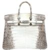 Hermes Birkin 25 Himalaya Matte Niloticus Crocodile Palladium Hardware
