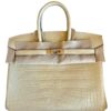 Hermes Birkin 25 Vanilla Matte Alligator Leather Palladium Hardware