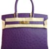 Hermes Birkin 30 Violet Ostrich Leather Gold Hardware