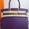 Hermes Birkin 30 Violine Ostrich Leather Gold Hardware