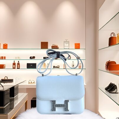 Hermes Constance 18 White Gris Beton Evercolor Alligator Marquette Palladium Hardware