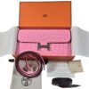 Hermes Constance To Go Wallet Bubblegum Ostrich Leather Palladium Hardware