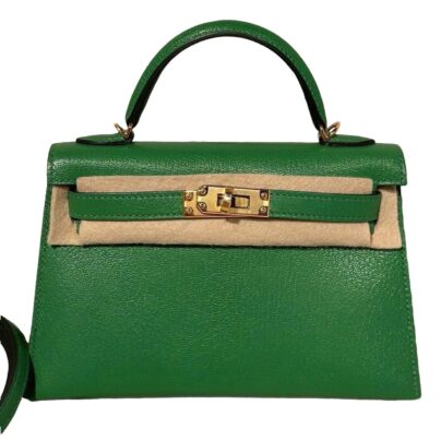 Hermes Kelly Sellier 20 Bambou Green Chevre Leather Gold Hardware (1)