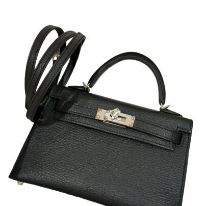 Hermes Mini Kelly 20 Black Chevre Leather PHW