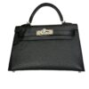 Hermes Mini Kelly 20 Black Chevre Leather Palladium Hardware
