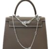 Hermes Kelly 25 Sellier Etoupe Epsom Palladium Hardware