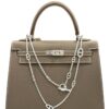 Hermes Kelly Sellier 25 Etoupe Epsom Palladium Hardware