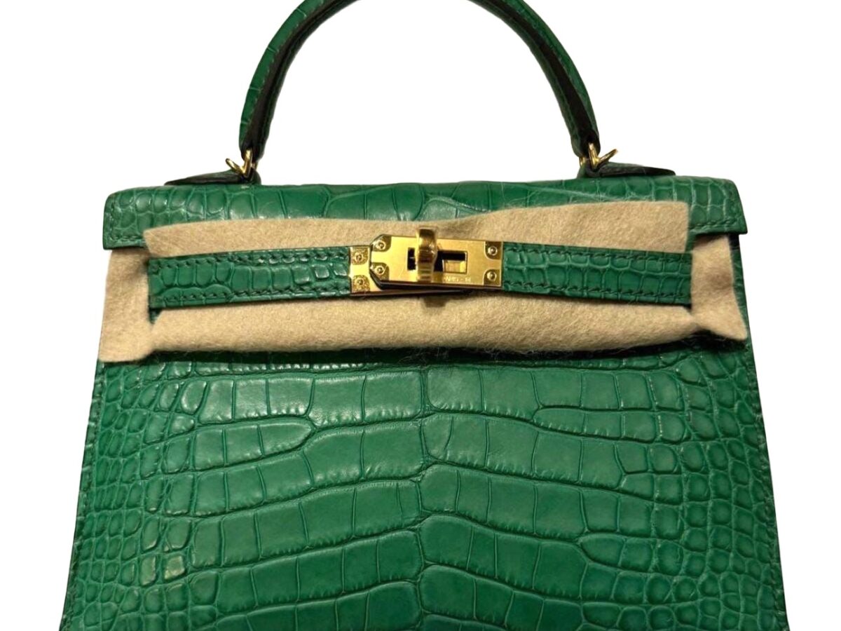 Hermes Mini Kelly Sellier 20 Vert Cactus Matte Alligator Leather Gold  Hardware | Wornright
