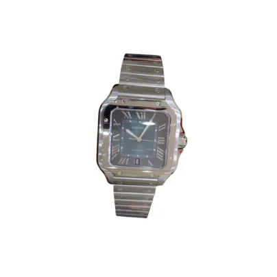 Cartier Santos de Cartier Large Green Dial Steel Watch WSSA0061