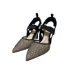 Fendi Colibri 85MM Embellished Mesh Slingback Sandals