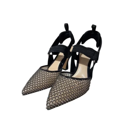 Fendi Colibri 85MM Embellished Mesh Slingback Sandals