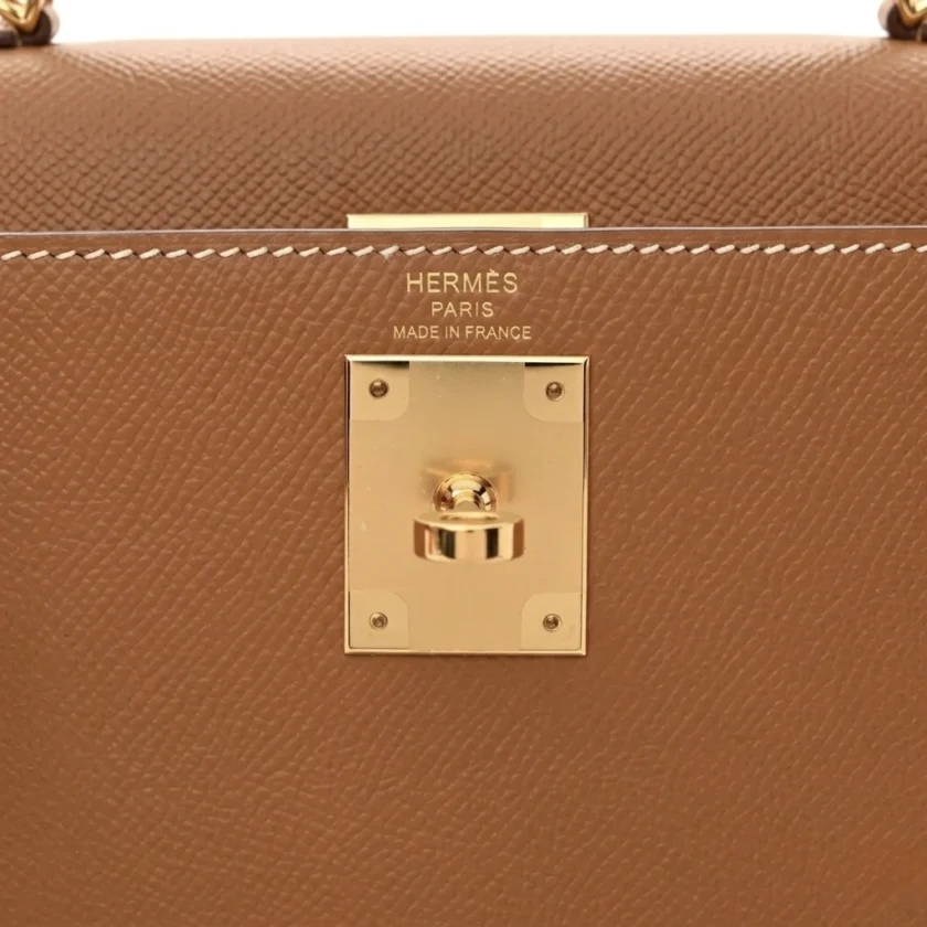 Hermès Kelly 28 Sellier Gold - Hermès Paris logo stamp and brand