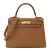 Hermès Kelly 28 Sellier Gold Epsom Leather Gold Hardware - Front View