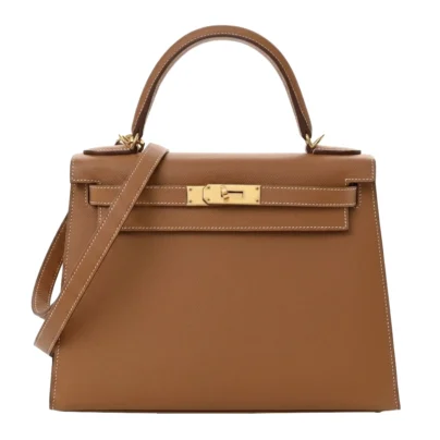 Hermès Kelly 28 Sellier Gold Epsom Leather Gold Hardware - Front View