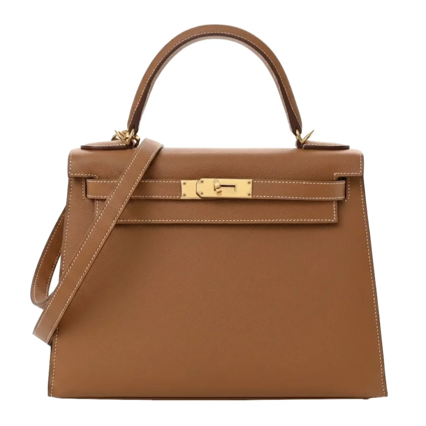 Hermès Kelly 28 Sellier Gold Epsom Leather Gold Hardware - Front View
