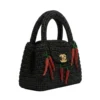 2026 Chanel Kelly Nano Top Handle Black Raffia Chilli Bag
