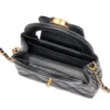 Chanel Kelly Nano Top Handle Black Quilted Calfskin Bag interior