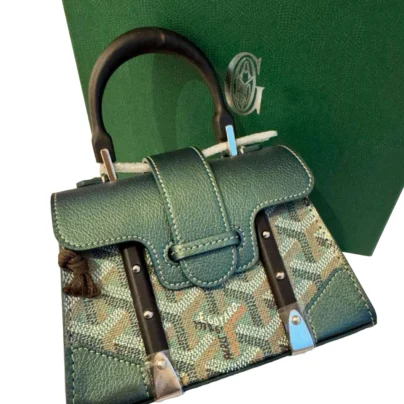 Goyard Saigon Structure Nano Bag Pearly Green Goyardine Canvas PHW
