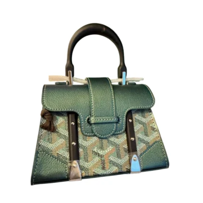 Goyard Saigon Structure Nano Bag Pearly Green Goyardine Canvas Palladium Hardware